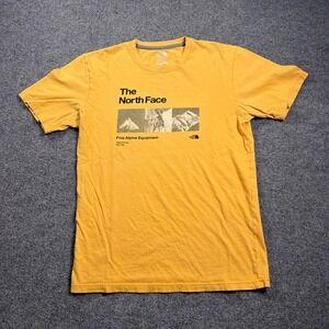 The North Face T-Shirt Mens Small Yellow Fine Alpine Equipment Graphic Tee